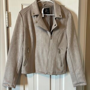 New York & Company Women's Gray Suede Jacket